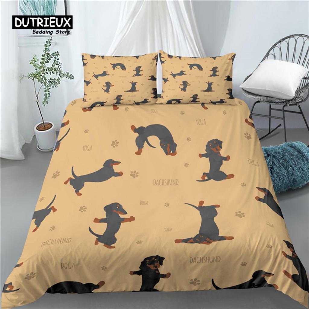Home Living Luxury 3D Cut Dog Print 2/3Pcs Comfortable Duvet Cover PillowCase Bedding Sets Queen and King EU/US/AU Size