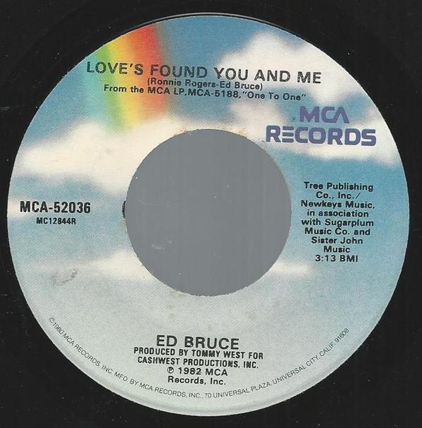 7-дюймовая пластинка ЭД БРЮС - Любовь нашла тебя и меня MCA52036 MCA Records 1981 США Фолк Б/У