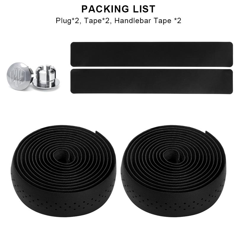 Лента для руля велосипеда из искусственной кожи, перфорированная, дышащая, мягкая, лента для руля шоссейного велосипеда с 2 заглушками, противоскользящая, амортизирующая