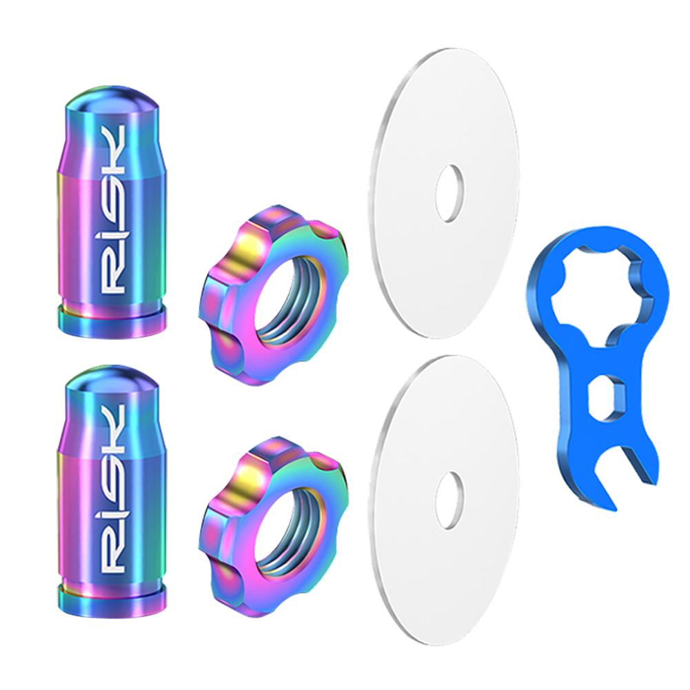 Titanium Alloy Mountain Road Bike Valve Caps Set Dustproof MTB Bicycle Tire Valve Nut Cover Bicycle Accessories