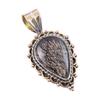 Natural Black Rutile 925 Solid Sterling Silver TwoTone Gift Pendant 1.50" r2P02