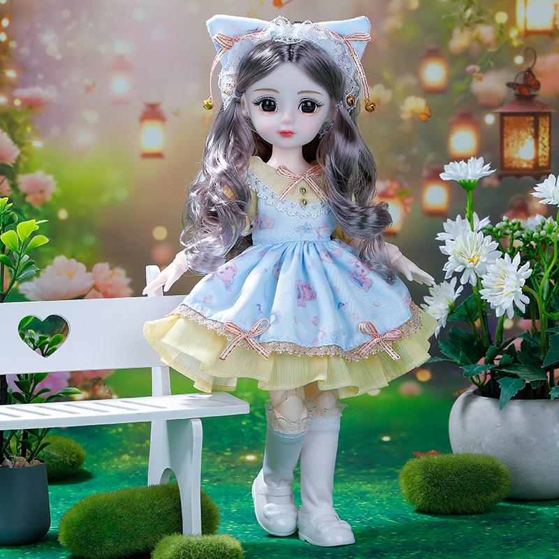 30Cm Bjd Dolls Princess Full Set 1/6 Anime Bjd With Clothes 23 Joint Movable Body Dress Up Doll House Set Birthday Gifts Toys