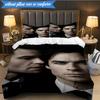 3PCS Damon Salvatore Romance Bedding Set,Including 1pc Duvet Cover And 2pcs Pillowcases Perfect for Bedroom, Dormitory, Fan Christmas gift