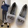 Fashion Women's Winter Furry Flat Shoes Round Toe Slip-on Female Loafers 2025 New Warm Fur Casual Moccasin Walking Shoes Zapatos Mujer