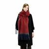 Simple Frame Solid Color Scarf Women's Warm Imitation Cashmere Fringed Scarf Autumn and Winter Contrasting Color Scarf Cold Protection Shawl