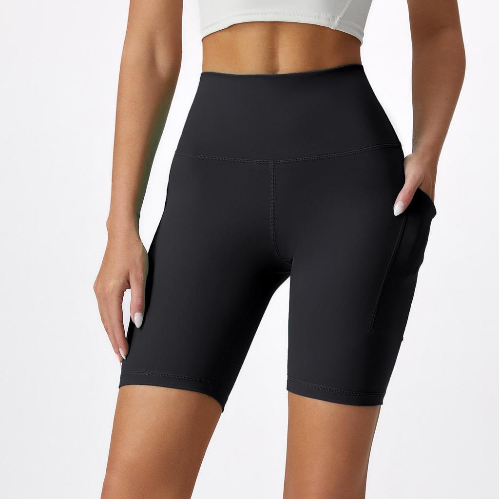 Summer High-Waist Peach Lift Yoga Shorts - Nude Feel Outdoor Cycling & Fitness Leggings