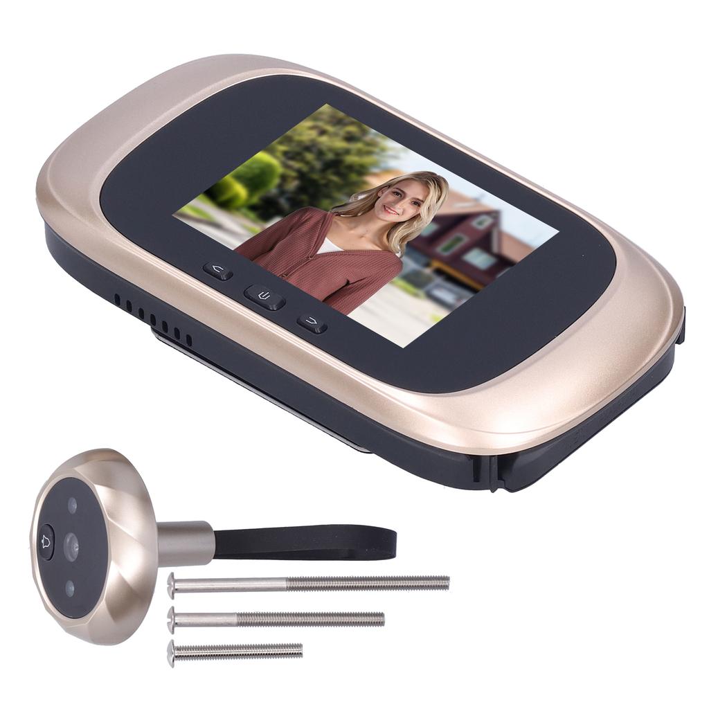 Электрический видеодомофон с камерой высокого разрешения, угол обзора 90 градусов, цифровой дверной глазок, золото