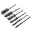6PCS with 1/4" Hex Shank Stainless Steel Bore Brush Bore Cleaning Brush Set Rust, Cleaning Tubes