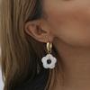 Stylish Flower Resin Earrings Modern Geometric Design Perfect For Snap Street