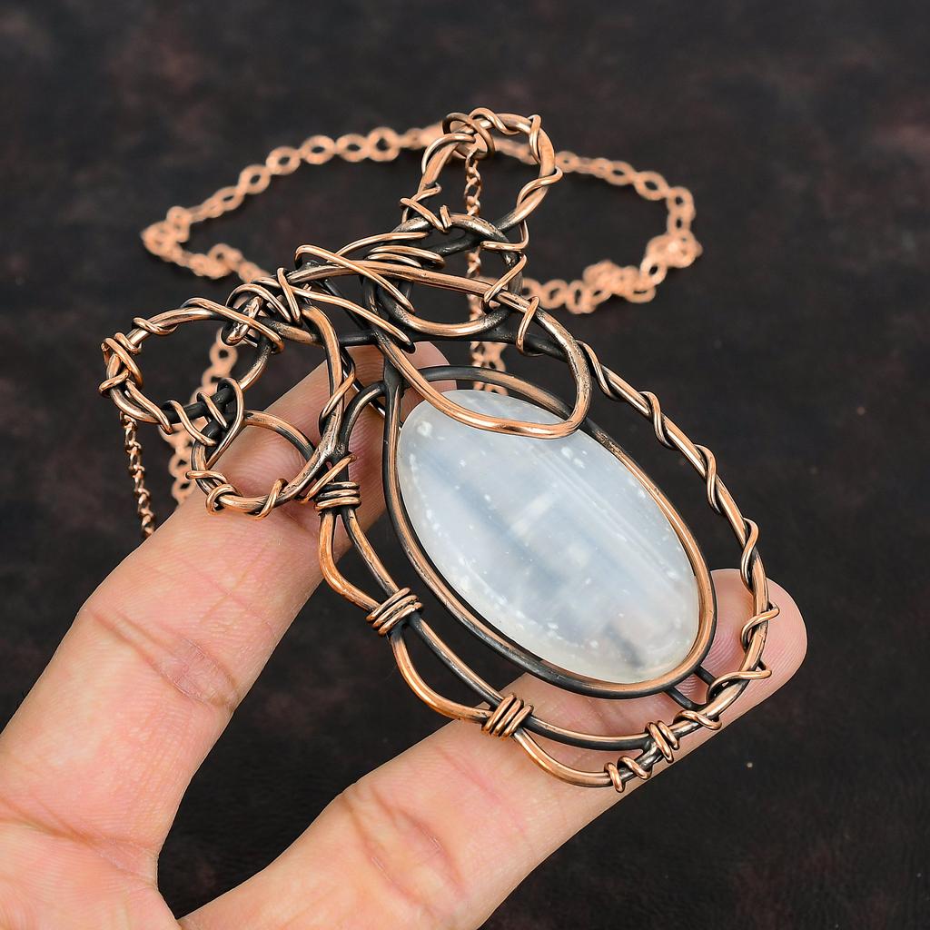 Селенитовое ожерелье, медная проволока, обернутая регулируемой цепочкой, медное ювелирное изделие ручной работы, ожерелье с драгоценными камнями, подарки для друга, ювелирные изделия из проволочной обмотки