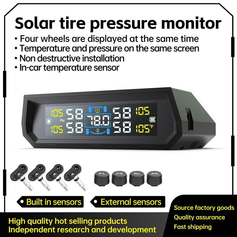 T17 8bar Car TPMS Sensors Tpms USB Car Digital Tire Gauges Spare Tyre Internal/External 4 Sensors System