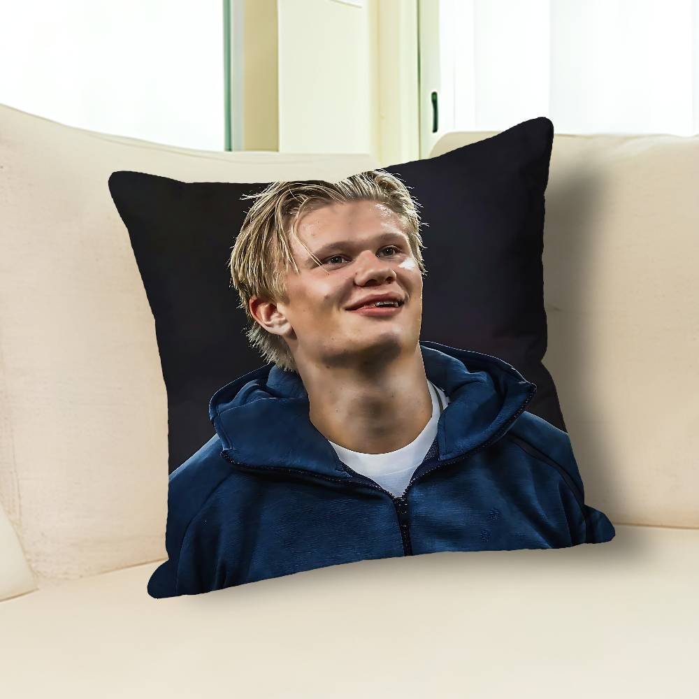 Funny H-Haaland Meme Pillow Case Modern Home Decorative Cozy Plush Pillowcase For Living Room Bedroom Sofa