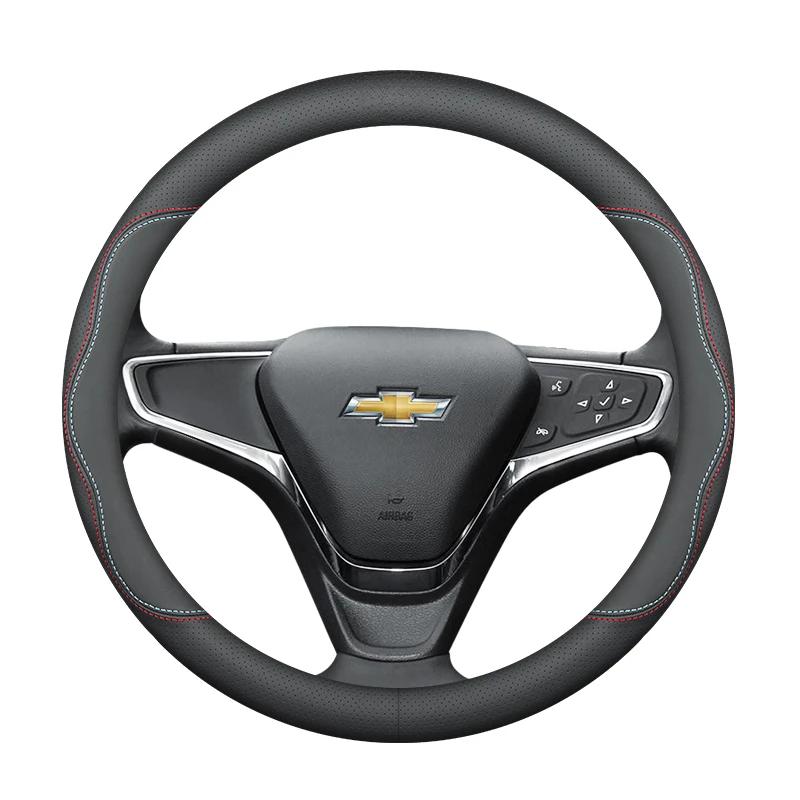 AABHO1 Leather Car Steering Wheel Cover for Chevrolet Chevy Malibu Spark tracker Cruze Sonic Camaro Equinox Volt Seeker Accessories