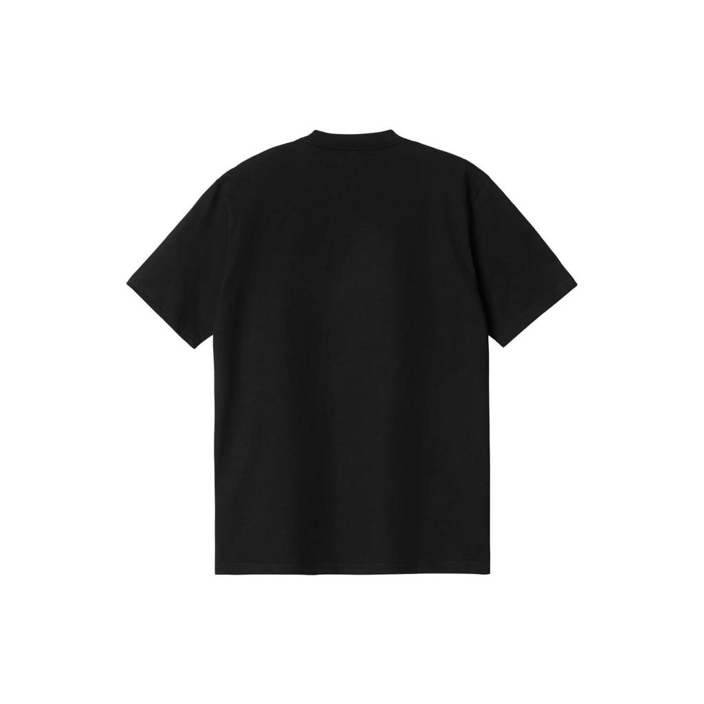 Carhartt WIP Оригинальная футболка с мультяшным принтом букв из аниме, с круглым вырезом, с короткими рукавами, мужская одежда, черный, I032882-89-XX
