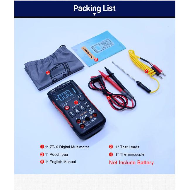ZOYI ZT-X Digital Multimeter with NCV HOLD Tester Tool Professional Tester machine LCD backlight display Temperature AC DC meter