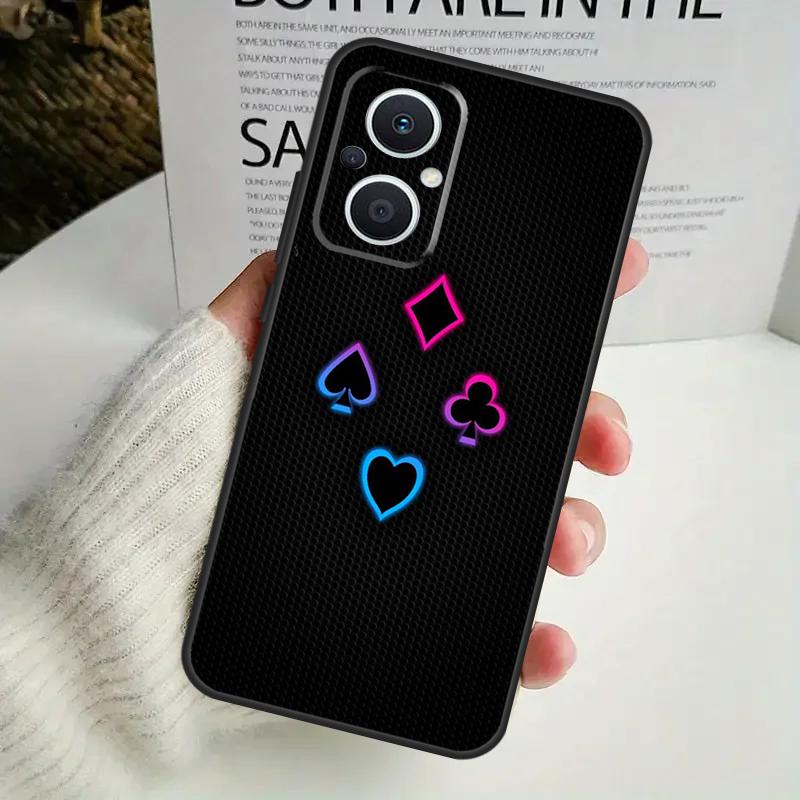 Чехол для игральных карт в стиле Покер для OPPO Reno 12F 13F 14F 10 11 12 13 14 Pro 8T 7 8 Lite OPPO Find X6 X5 X8 X9 Pro