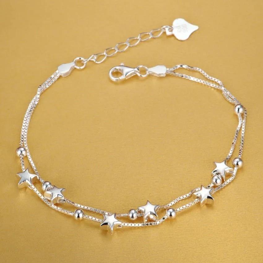 Fine Noble Sterling Solid Chain Bracelet For Women Men Charm Party Gift Wedding Party Fashion Jewelry
