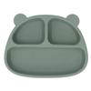 Toddler Soft Silicone Plate Home Dining Room Cute Cartoon Bear Shaped Baby Suction Plate for Snacks