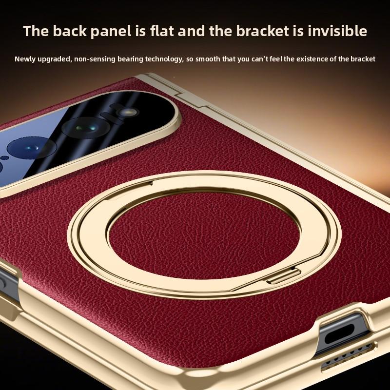 For Xiaomi Mi 18 Fold Case Luxury PU Leather Ring Stand Magnetic Wireless Charging Protective Back Cover for Xiaomi 18Fold Shell