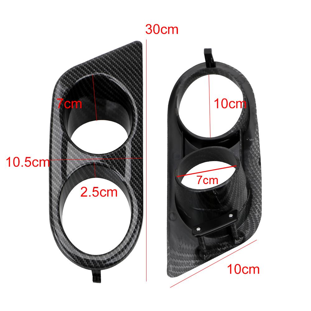 2X Front Bumper Fog Light Cover For BMW E46 M3 2001 2002 2003 2004 2005 2006 Car Dual Hole Surround Air Duct Grille Racing style