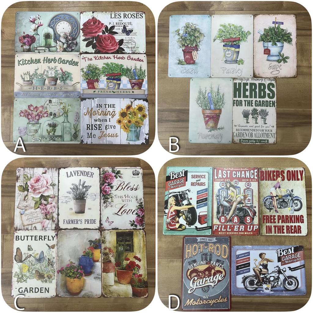 Tin Metal Vintage American Retro Wall Decor (ADOSSY) Sign, Plate, Style, (D)