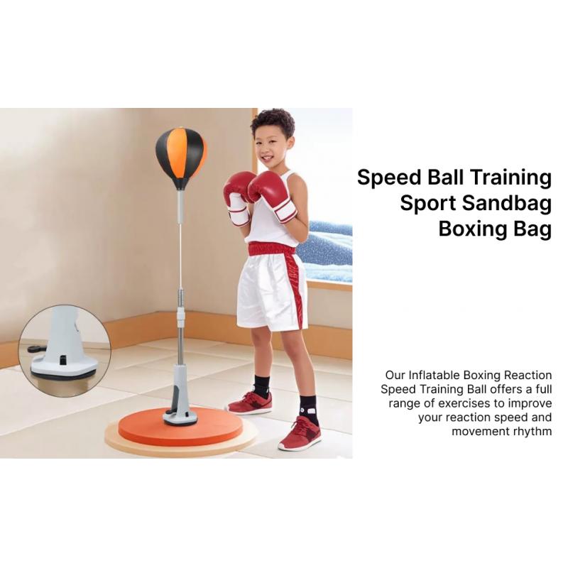 PU Adjustable Freestanding Punching Bag Set With Suction Cup Base Training Equipment for Home Office Gym Fitness Boxing
