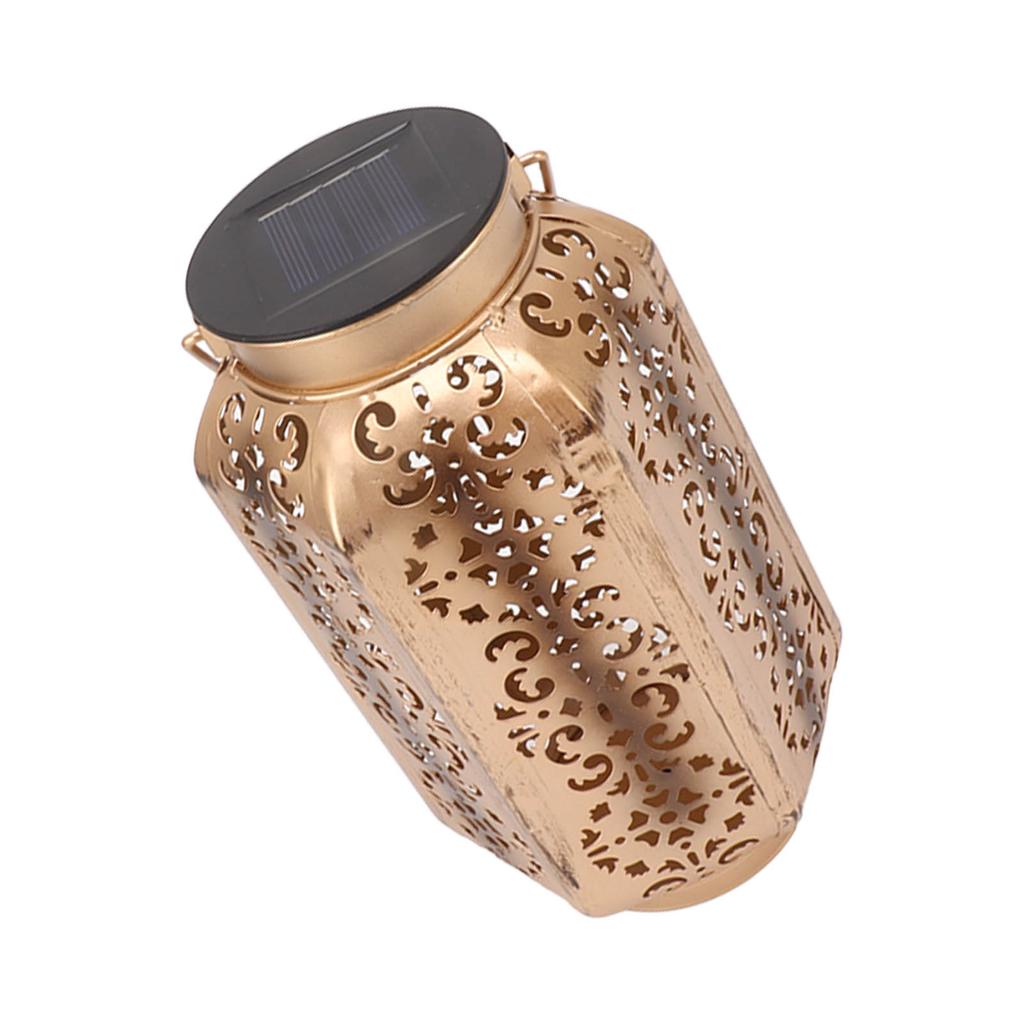 Светодиодный солнечный фонарь, водонепроницаемые подвесные металлические лампы, небольшой шестиугольный фонарь для газона, крыльца, заднего двора