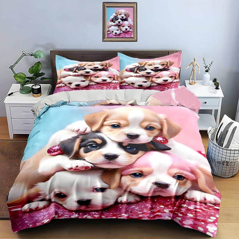 Puppies resting together. Bedding Duvet cover sets Duvet covers Pillowcases gifts (1 * Duvet Cover 2 * Pillowcases, without duvet insert)