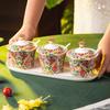 European-style Flower Ceramic Ceramic Seasoning Pot Home Kitchen Seasoning Box Pepper Seasoning Bottle Storage Box Bottling