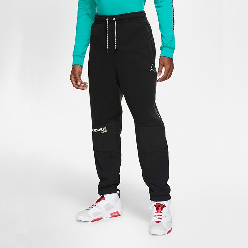 Jordan Зимние брюки-джоггеры из ткани Cordura на флисовой подкладке в стиле пэчворк, мужские брюки черного цвета CT3385-010