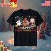 Черная футболка унисекс на Хэллоуин и Рождество - Текст Happy HALLO THANKSMAS