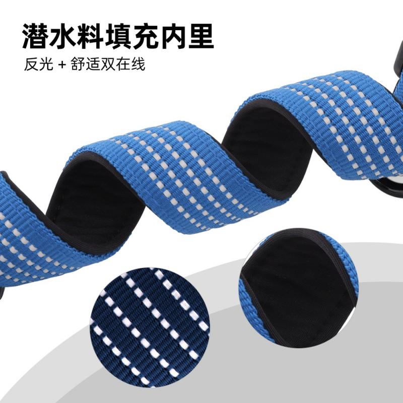 Reflective Nylon Dog Collar Medium To Large Breeds Adjustable Safety Neck Strap With 3-4 Stripes Multiple Colors
