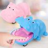 Biting Hand Crocodile Mouth Pull-Back Car Toy Cartoon Hippo Puppy Animal Pull Back Toy Car Press Teeth Bite Fingers Tricky Toy
