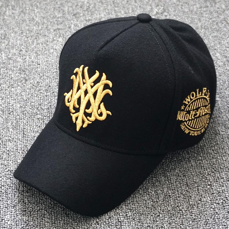 Мужская бейсболка с высоким верхом из шерстяного фетра: Большая голова, подходит для маленького лица, корейский стиль, весна/осень.