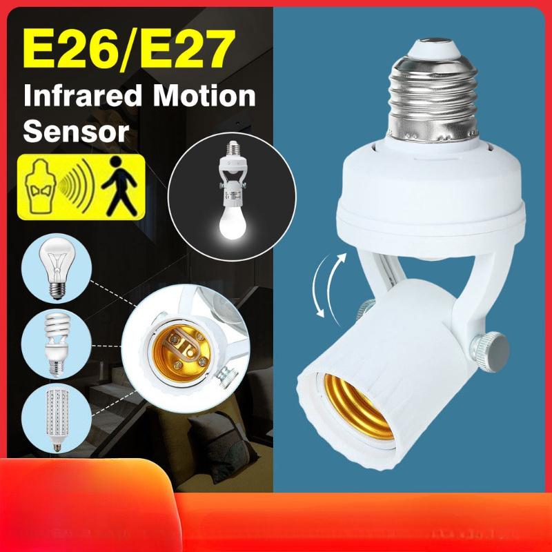 E26/E27 AC 110-240V 60W Инфракрасный Датчик Движения Ламповая База-Выключатель