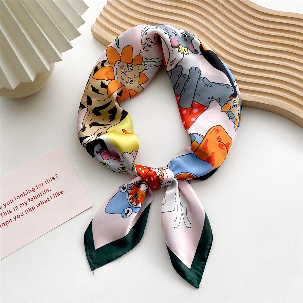 Fashion Decoration Scarf Hairband Tie Hair 70 Small Square Scarf Silk Scarf Women'S Spring And Autumn Versatile Small Scarf Professional Scarf
