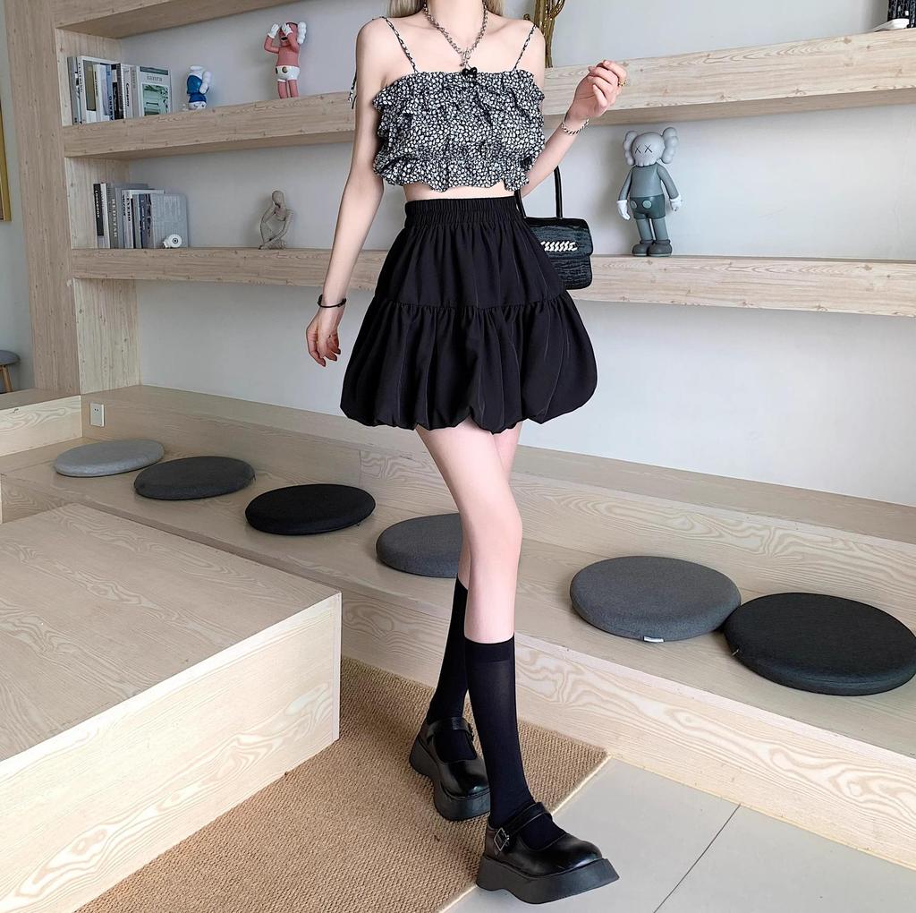 Женская летняя юбка-шорты А-силуэта с плиссировкой и высокой талией