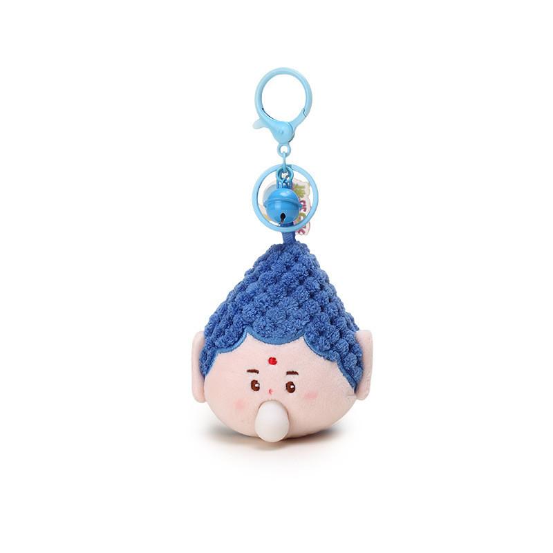 Soft Plush Buddhist Themed Keychain Charming Cartoon Keyring For Couples