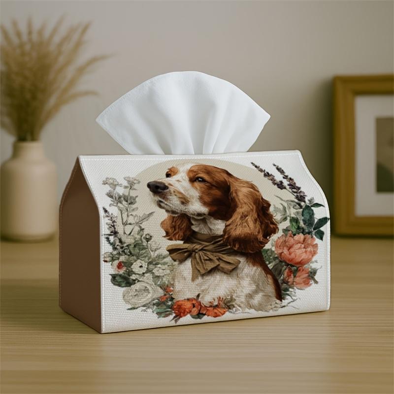 1pc Vintage Oriental Tissue Box Cover,Camel Landscape Green High-Quality,Waterproof,Durable,Lightweight,Foldable Storage,Ideal for Living Room and Din