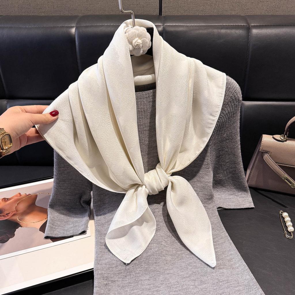 Elegant Cotton And Linen 90 Square Scarves For Women, Middle East, Central Asia Head Scarves, Versatile Finale Silk Scarves, Fashionable And Versatile