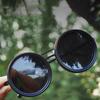 Round Adjustable Sunglasses with Glasse Case Anti-UV Glasses Clarity Outdoor Eyewear  Driving