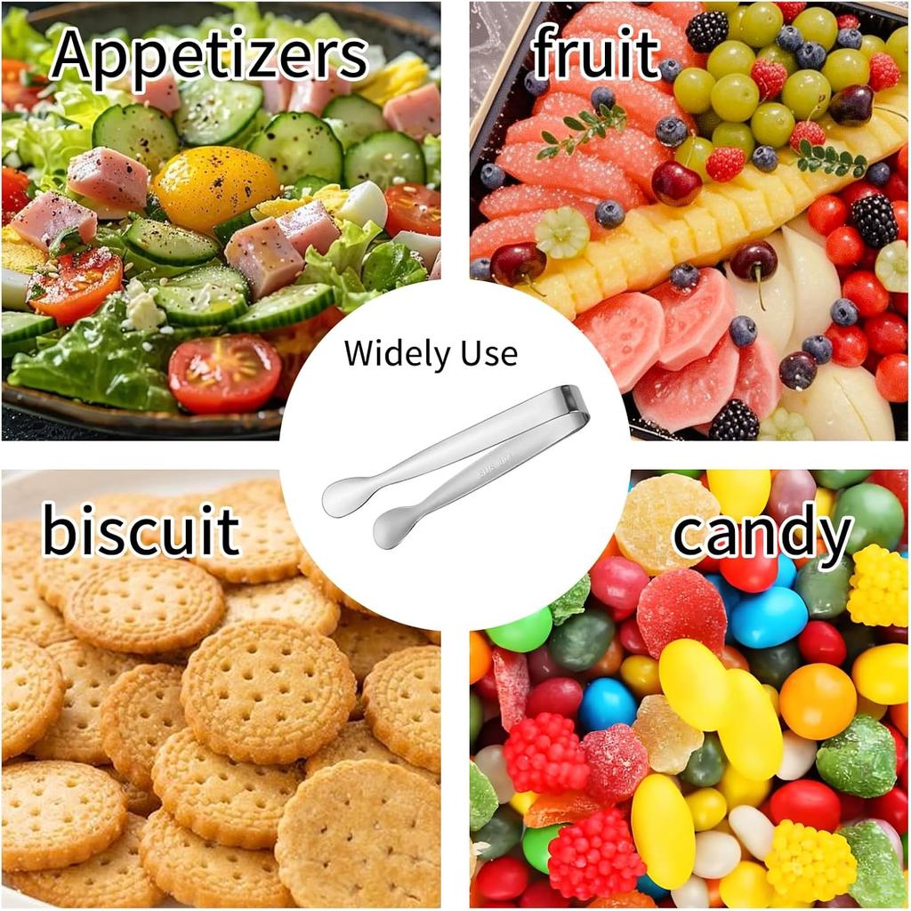 6Pcs Silver Mini Sugger Tongs Small Tongs,Charcuterie Boards Accessories Serving Trays for Tea Parties,Coffee Breaks,or Any Social Gathering.