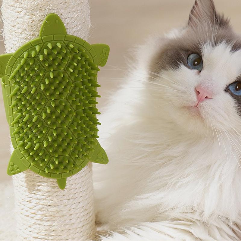 Cat Brush Comb Cat Toy Kitten Grooming Self Cleaning Wall Corner Scratcher Cats Massage Silicone Comb Brush Cat Accessories