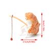 Fishing Cat Ornaments Aquarium Decoration Fish Landscaping Cartoon Cat Statue Mini Resin Figurine Home Decorations