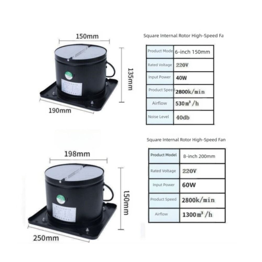 6/8/10/12 Inch Exhaust Fan Low Noise Electric Blower Fan Durable Household Air Ventilator  Kitchen