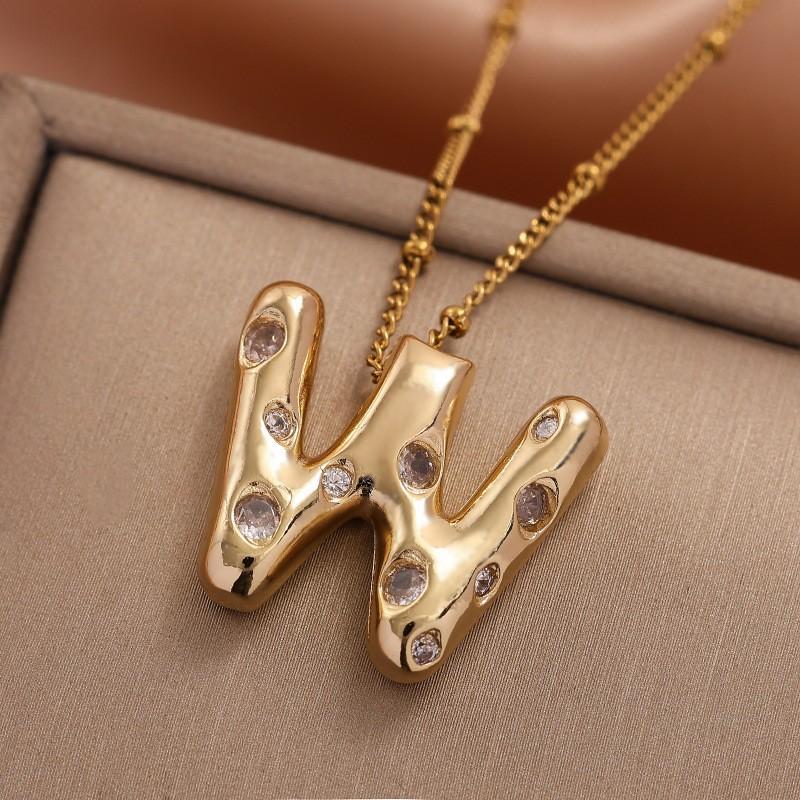 Ladies' Diamond Metal Necklace, Heavy Craftsmanship Premium Design Initial Necklace, Gift for Women, Holiday Present, Party Jewelry.