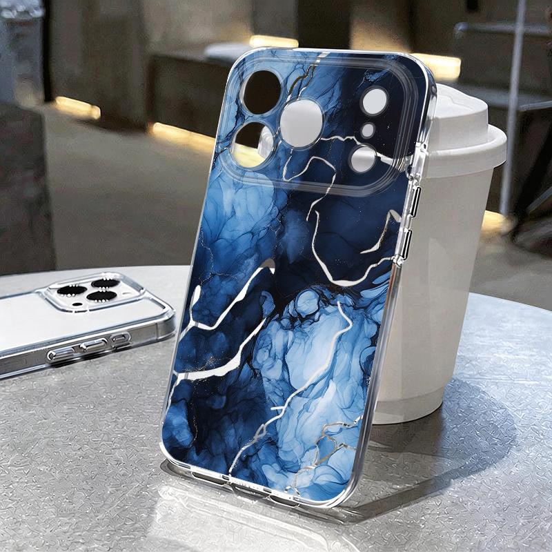Красочный Мраморный Чехол Для iPhone 17 Pro Max Чехол iPhone 16 Pro Max 15 14 13 11 17E Ударопрочный Прозрачный Мягкий ТПУ Силиконовый Чехол