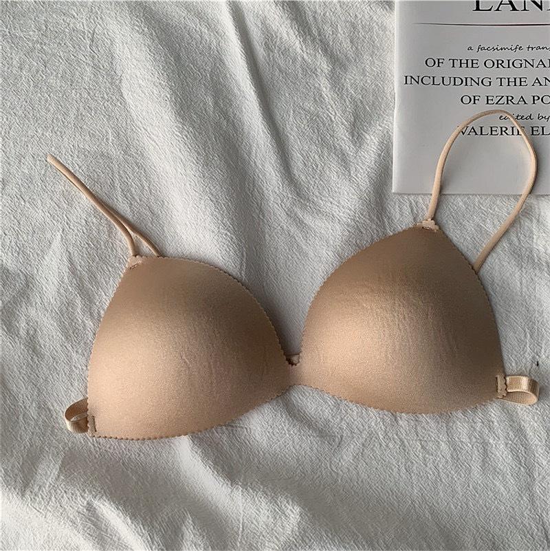 Women's Bra Seamless Underwear Ultra-thin Sexy Lingerie Thin Shoulder Strap Girls Backless Bra Push Up Bra One Piece Bralette