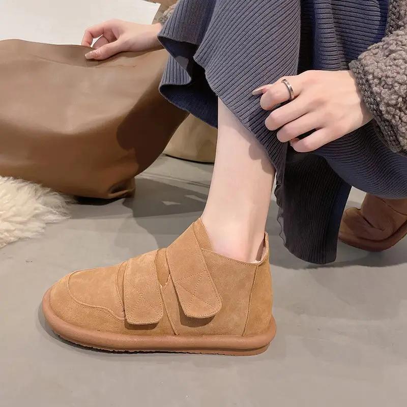 Ladies Snow Boots Elegant With Low Heels Female Shoes Ankle Work Booties Black Protective New Rock Comfortable Offer Fashion