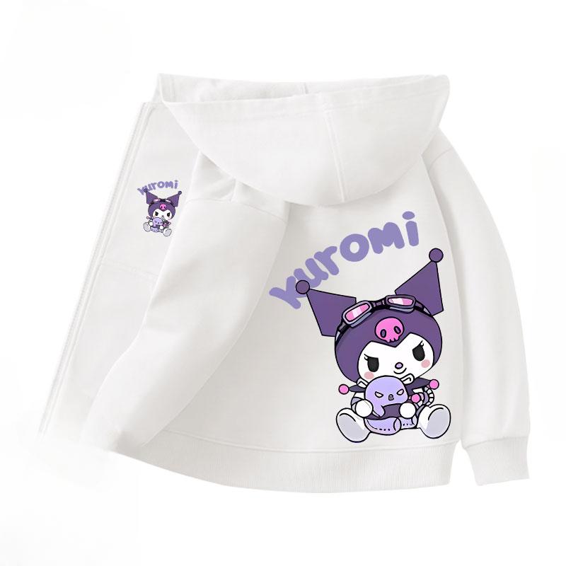 2025 MINISO Мягкая и милая Куроми Мультфильм Аниме периферия Мальчики и Девочки Толстовки с капюшоном на молнии Осень и Зима Модная детская толстовка с капюшоном на молнии